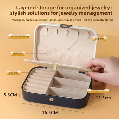Portable Dual Layer Jewelry Storage Box