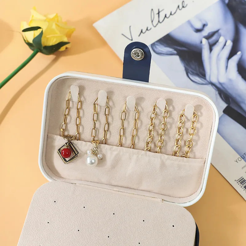 Portable Dual Layer Jewelry Storage Box