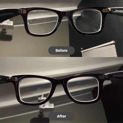 Multiple eyeglasses cleaned using ultrasonic cleaner device