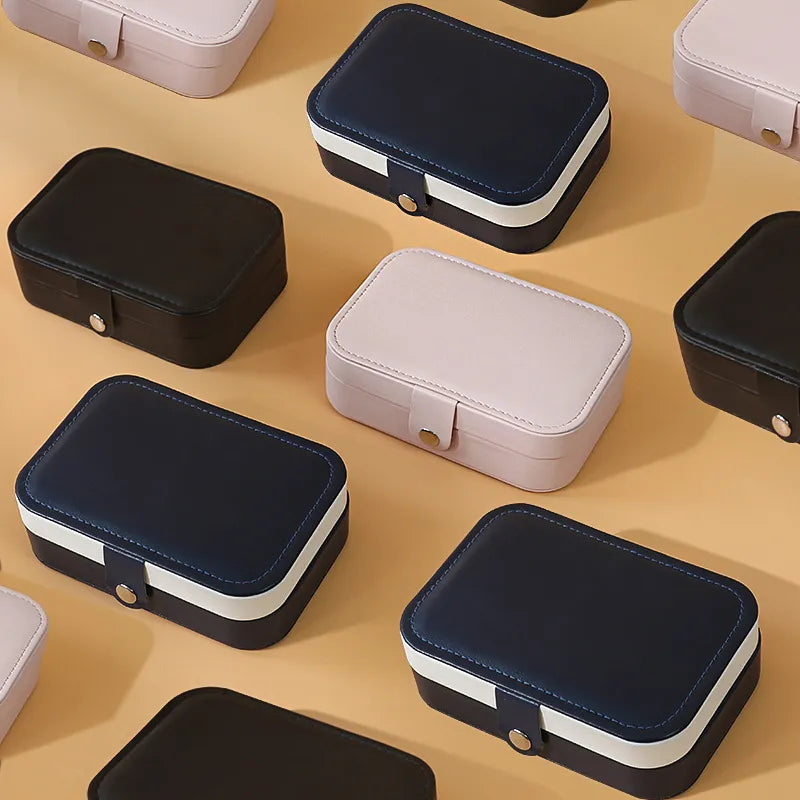 Portable Dual Layer Jewelry Storage Box