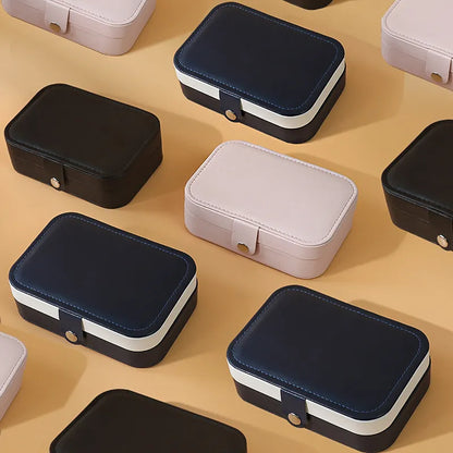 Portable Dual Layer Jewelry Storage Box