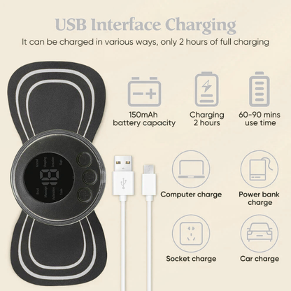 Pelvic floor trainer accessories including charging cable and replacement pads