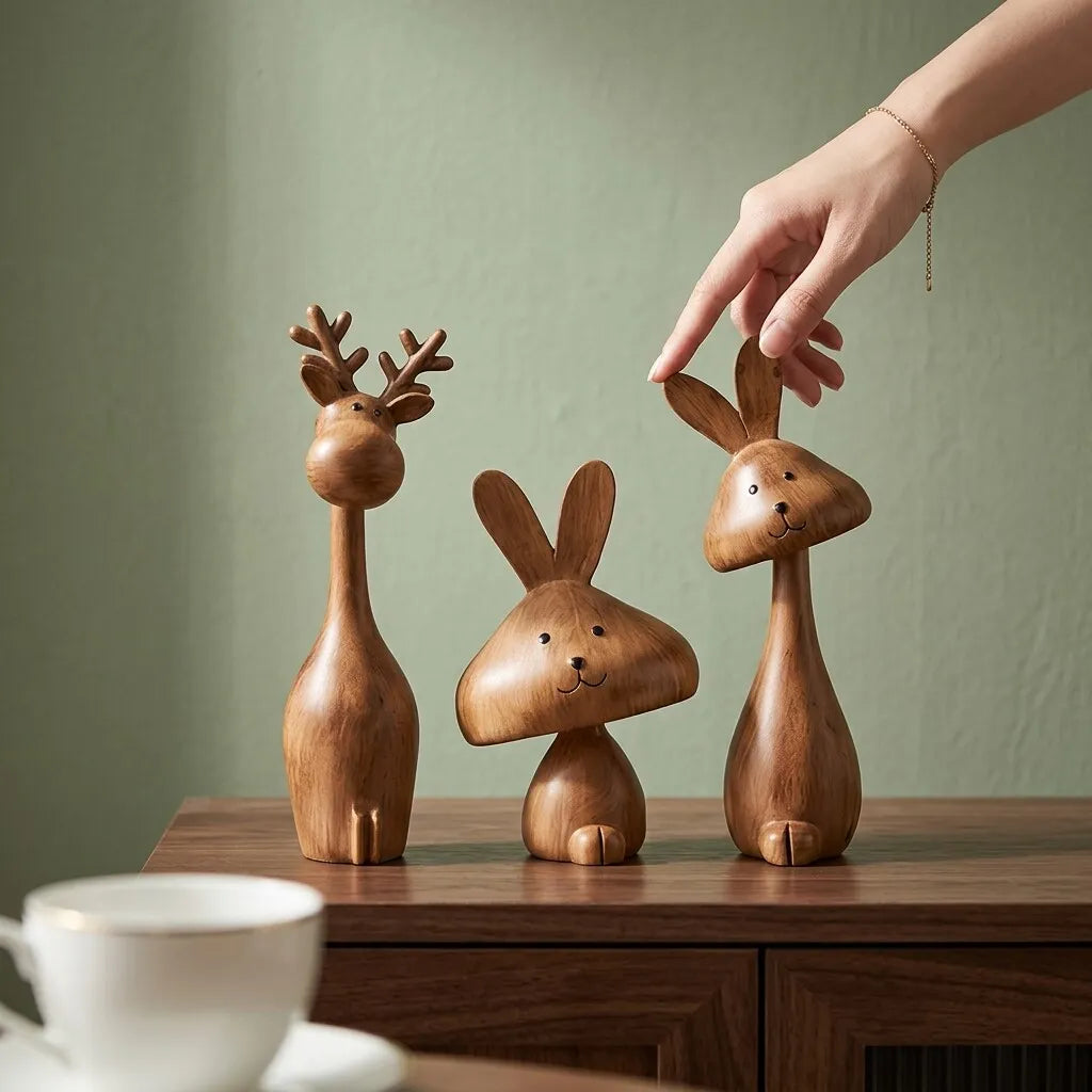 Grabora Medieval Style Rabbit Family Figurine