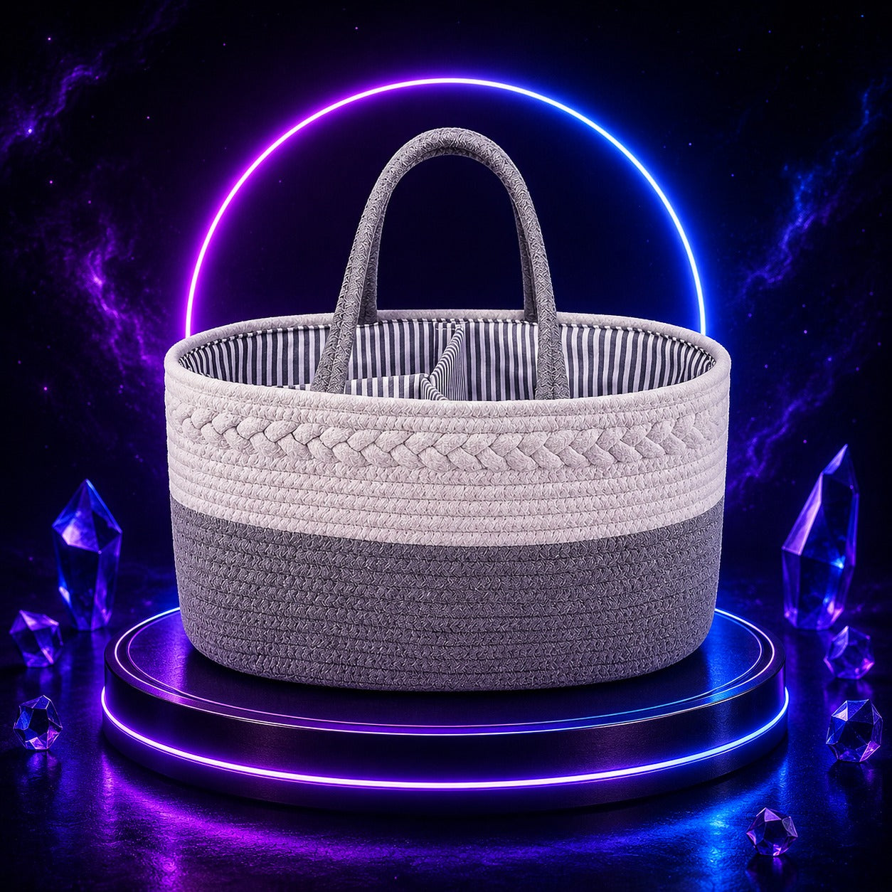 Handwoven Storage Basket with Removable Compartments