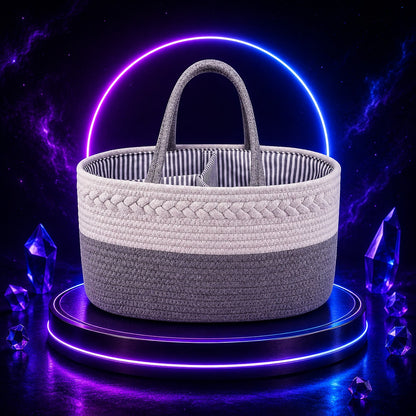 Handwoven Storage Basket with Removable Compartments