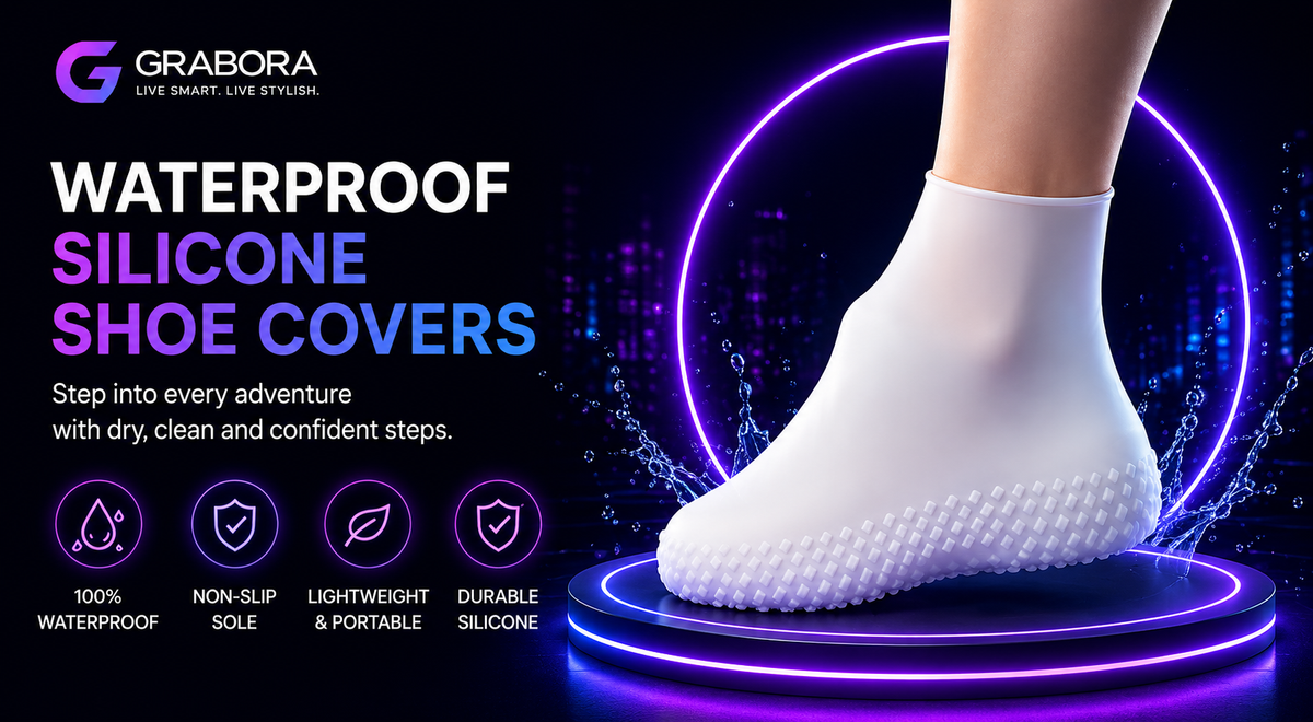 Grabora Waterproof Non-Slip PVC Shoe Covers - Product Details 1