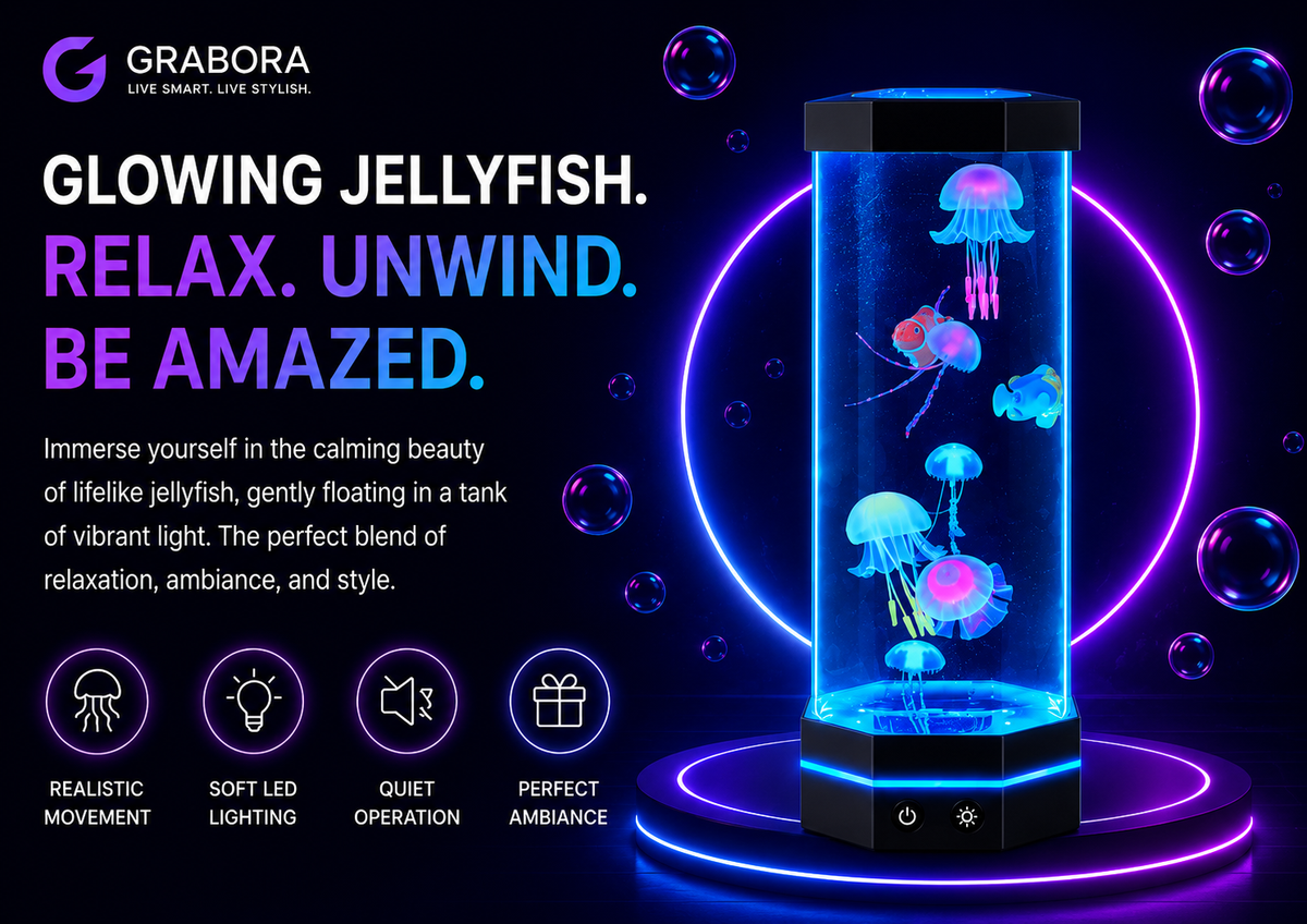 Grabora Remote Control Color Changing Jellyfish USB Night Light - Product Details 1