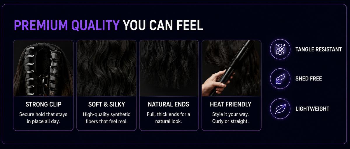 Grabora Synthetic Hair Ponytail with Claw Clip - Product Details 5
