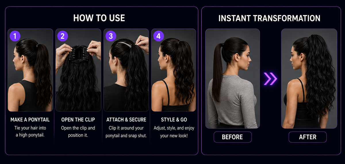Grabora Synthetic Hair Ponytail with Claw Clip - Product Details 3