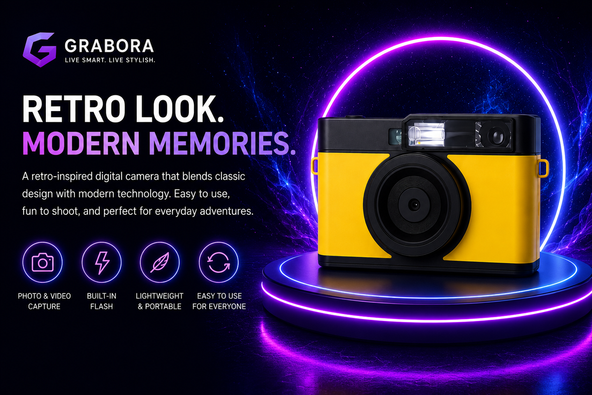 Grabora Retro Digital Camera with HD Filters - Product Details 1