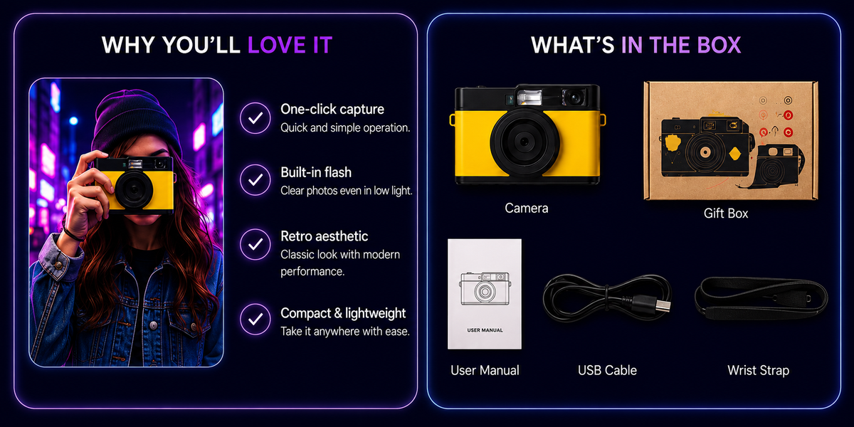 Grabora Retro Digital Camera with HD Filters - Product Details 4