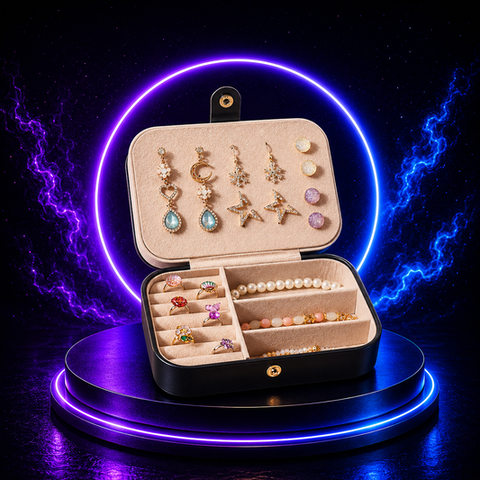 Grabora Portable Dual Layer Jewelry Storage Box