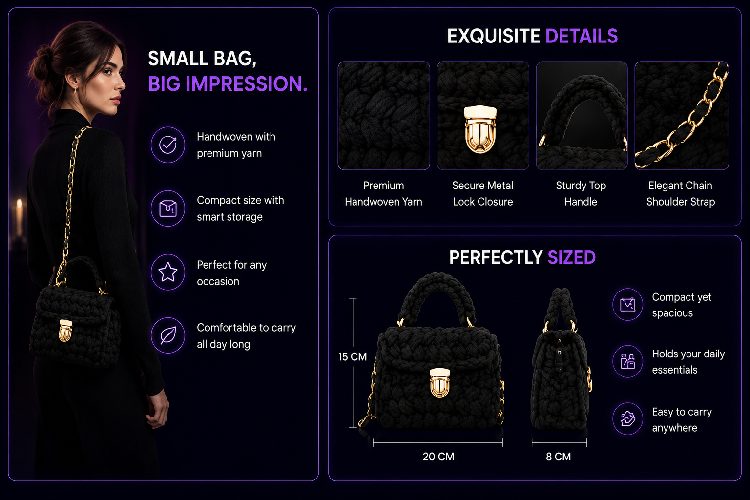 Grabora Handmade Woven Crossbody Bag - Product Details 2