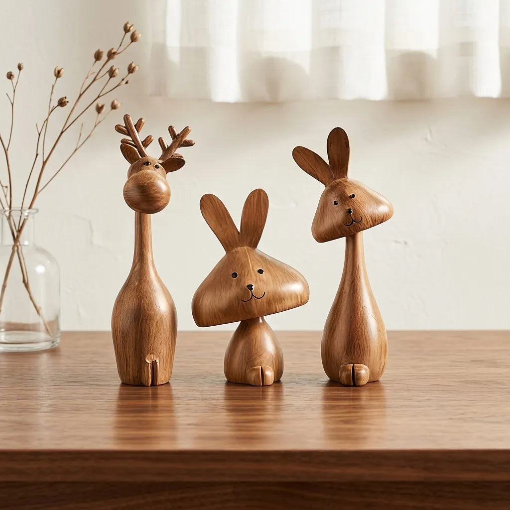 Grabora Medieval Style Rabbit Family Figurine