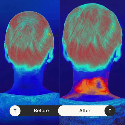 Visual comparison showing relaxation response areas during neck massage session
