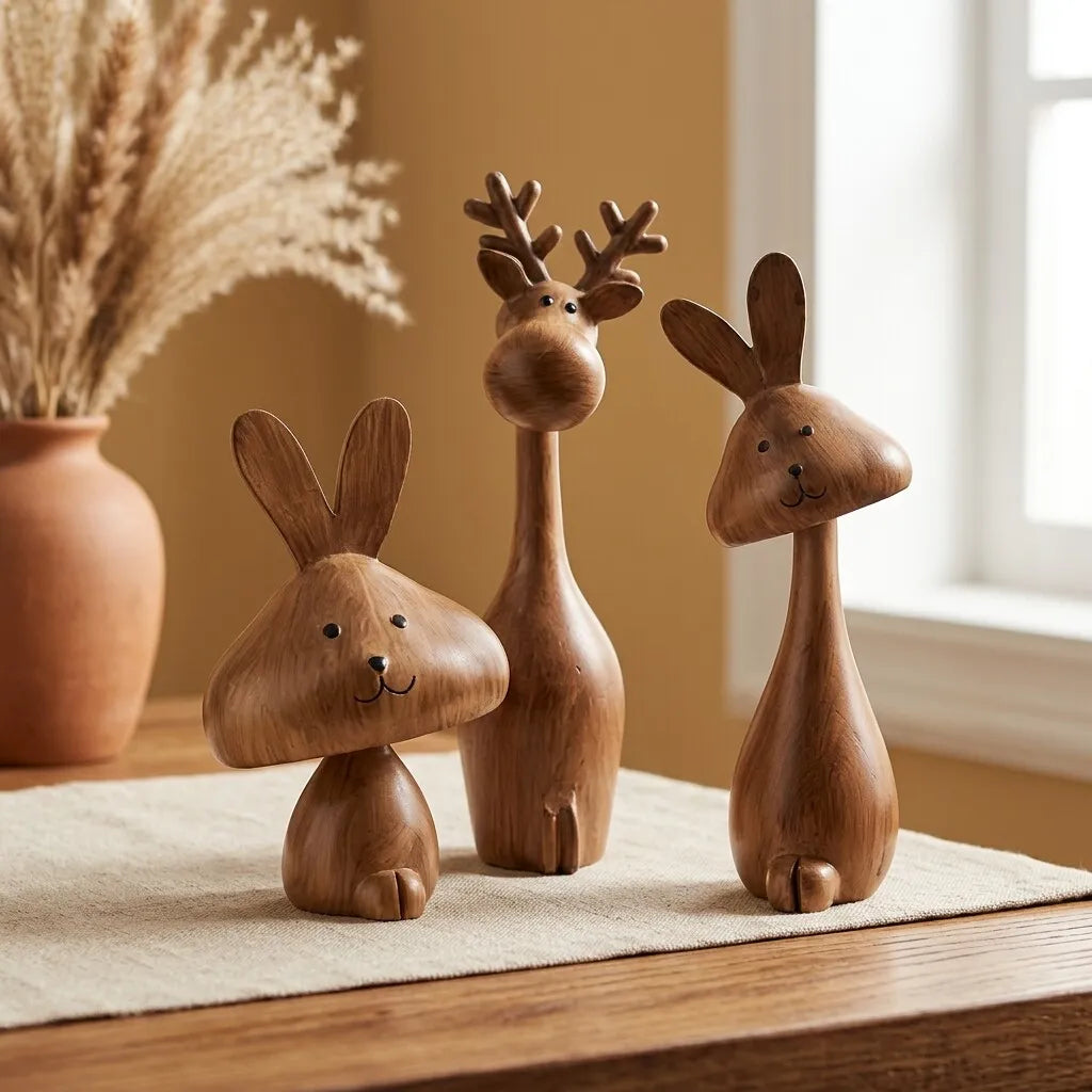 Grabora Medieval Style Rabbit Family Figurine