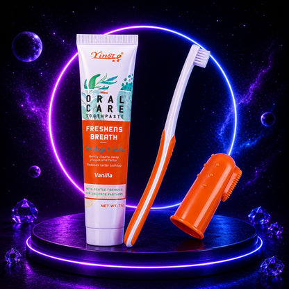 Pet Dental Care Toothpaste and Toothbrush Set