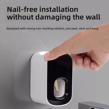 Wall-Mounted Toothpaste Dispenser and Storage Rack