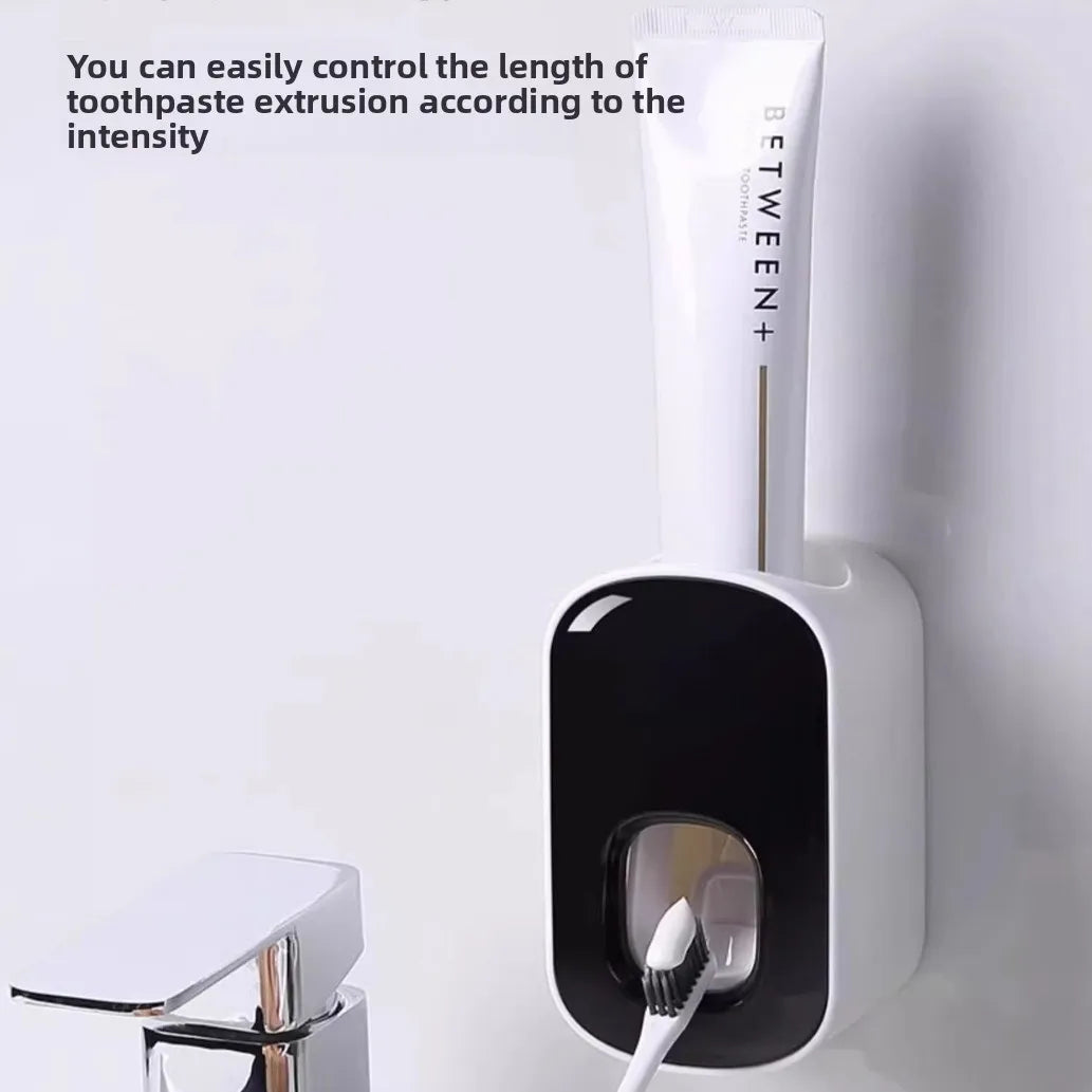 Wall-Mounted Toothpaste Dispenser and Storage Rack
