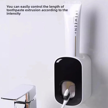 Wall-Mounted Toothpaste Dispenser and Storage Rack